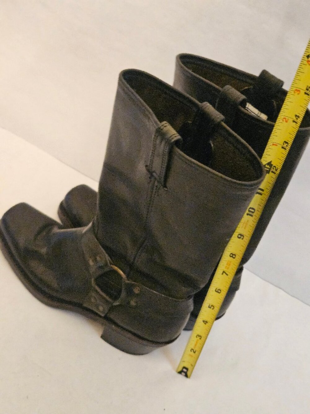 Frye Black Leather Moto Boots 8 - Like New - Picture 3 of 9